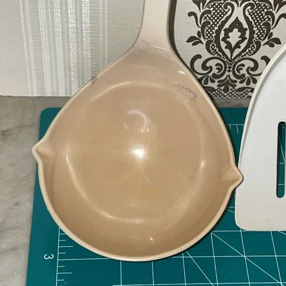 Set Of 2 Vtg‎ Ekco USA Nylon Kitchen Utensils Serving Ladle Spatula Beige